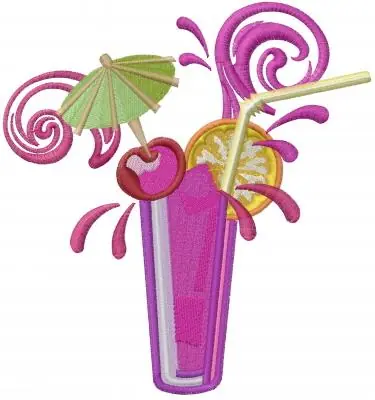 Wholesale Tropical Drink Embroidery Design