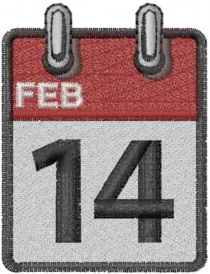 Instant Buy Valentine Calendar Embroidery Design