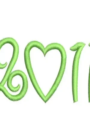 Year 2011 Heart Embroidery Design Place Order