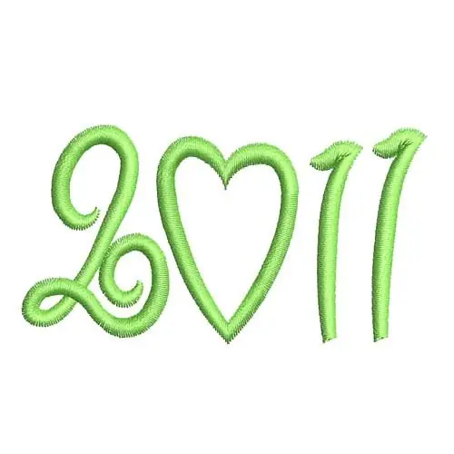 Year 2011 Heart Embroidery Design Place Order
