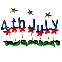 4th of July Embroidery Design Express Delivery