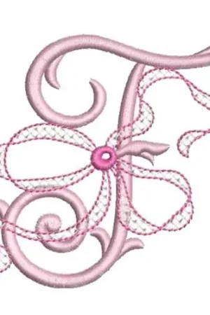 Alpha Ashley F Embroidery Design Genuine