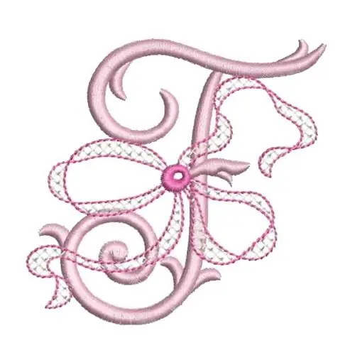 Alpha Ashley F Embroidery Design Genuine