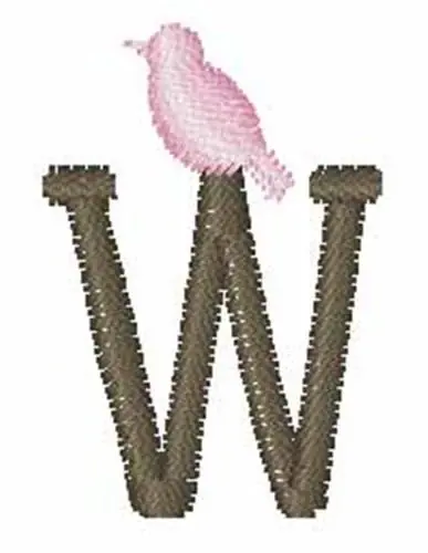 Hot Picks Bird Perch Font W Embroidery Design