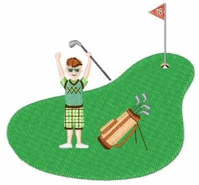 Worldwide Shipping Golf Green Embroidery Design