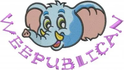 Order Now Elephant Weepublican Embroidery Design