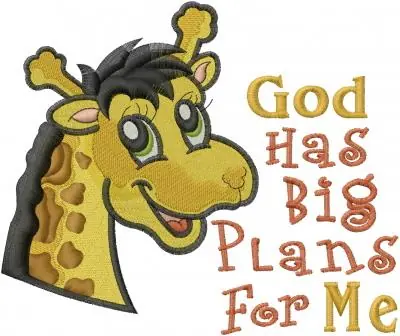 Godly Giraffe Embroidery Design Weekend Sale
