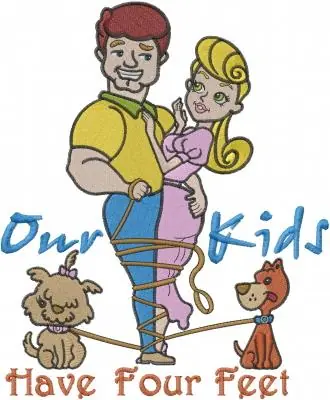 Dog Kids Embroidery Design Best Price