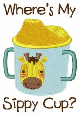 Flash Sale Wheres My Sippy Embroidery Design