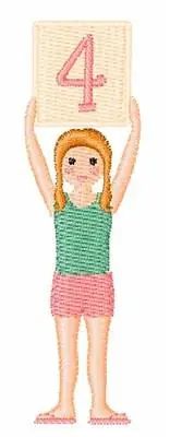 Girl Font 4 Embroidery Design Modern