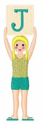 Girl Font J Embroidery Design In Demand