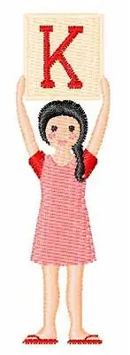 Girl Font K Embroidery Design Popular