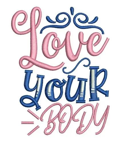 Love Your Body Embroidery Design Clearance