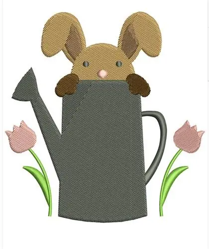 Deal Water Can Bunny Embroidery Design