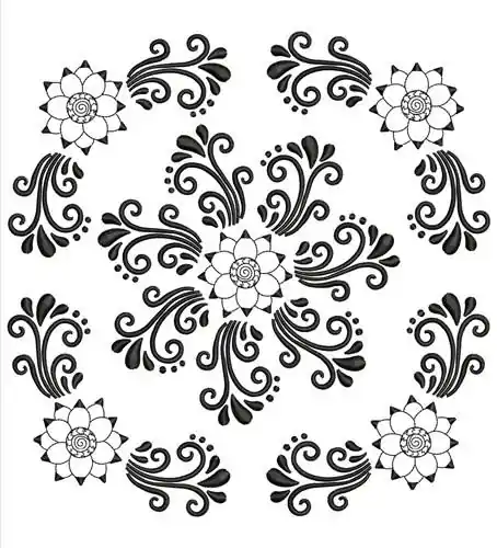 Trusted Brand Floral Decoration Embroidery Design