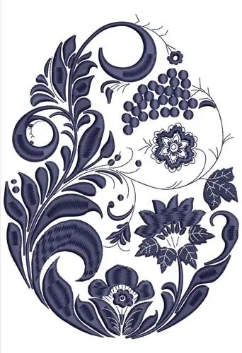Floral Egg Embroidery Design In Demand