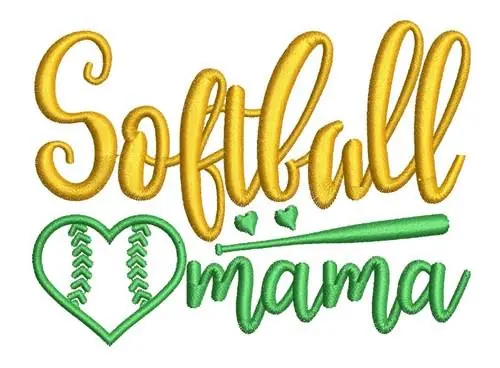Original Softball Mama Embroidery Design