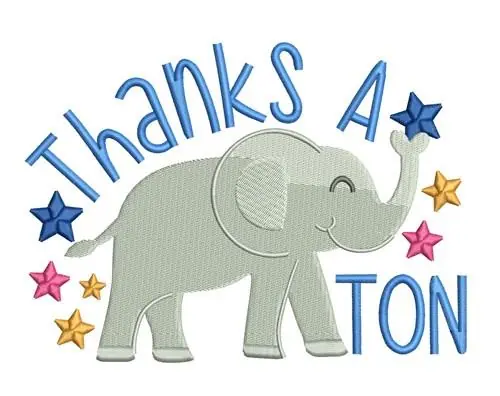 Thanks A Ton Embroidery Design Crafted