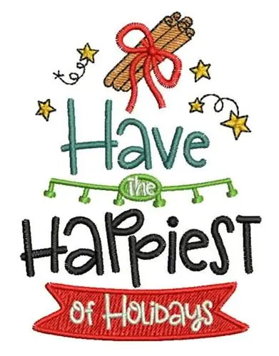 Seasonal Sale Happiest Of Holidays Embroidery Design