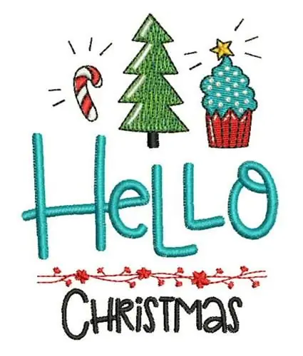 Wholesale Hello Christmas Embroidery Design