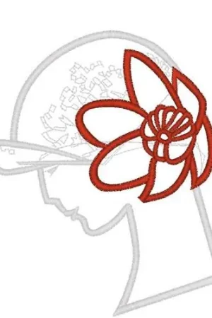 Flapper Lady Embroidery Design Cheap