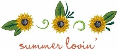Summer Lovin Embroidery Design Modern
