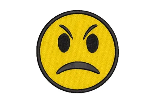 Express Delivery Angry Face Embroidery Design