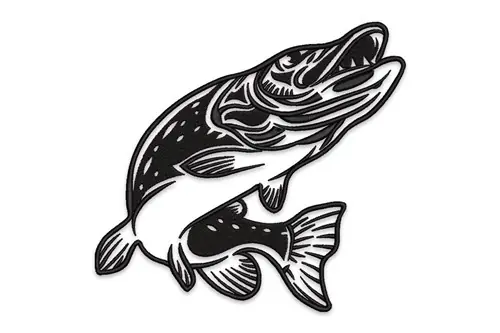 Original Pike Fish Embroidery Design
