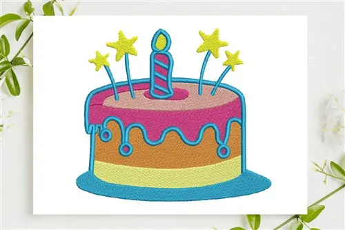 Birthday Cake Embroidery Design Latest