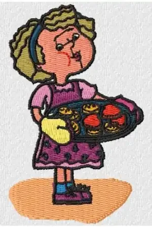 Direct From Manufacturer Lady Baker Embroidery Design