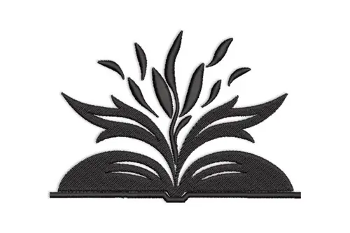 Plant In Book Embroidery Design Discount