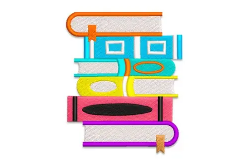 Authentic School Books Embroidery Design