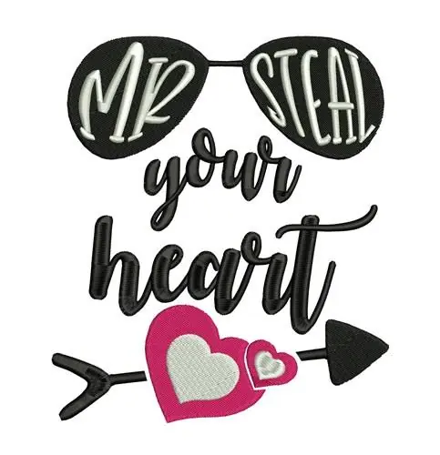 Mr Steal Your Heart Embroidery Design Buy Online