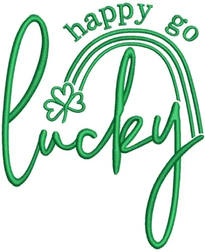 Happy Go Lucky Embroidery Design Free Shipping