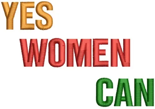 Yes Women Can Embroidery Design Modern