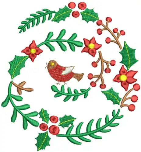 Christmas Bird Embroidery Design Deal