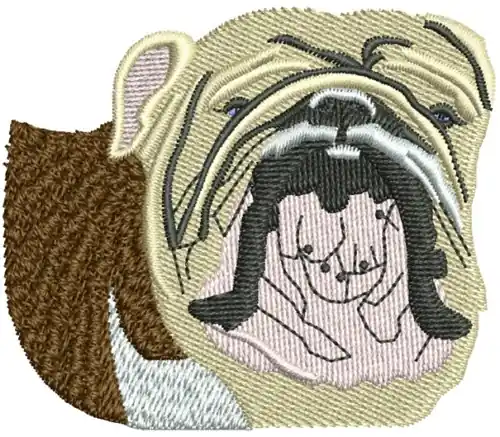 Fresh Stock Bulldog Embroidery Design