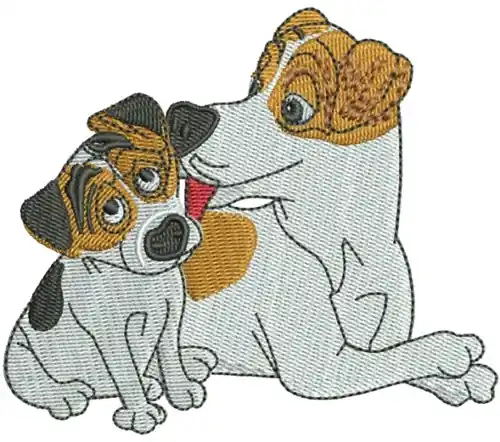 Dogs Embroidery Design Markdown