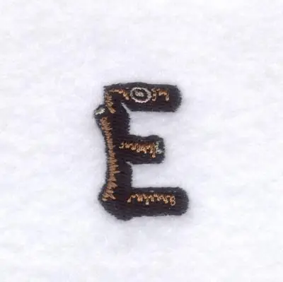 Best Seller Wood Font "E" Small Embroidery Design