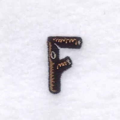 Express Delivery Wood Font "F" Small Embroidery Design