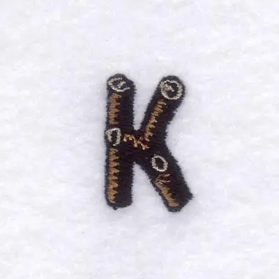 Wood Font "K" Small Embroidery Design Hassle-Free Returns