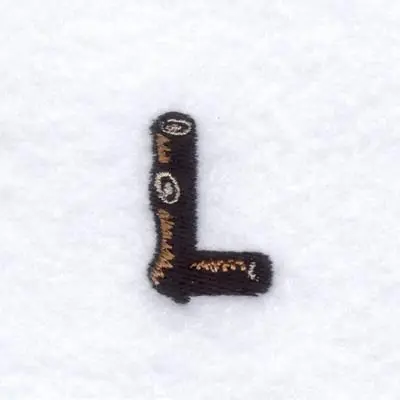 Wood Font "L" Small Embroidery Design Mega Sale