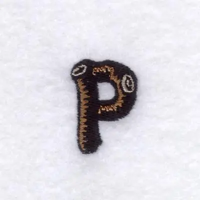 Wood Font "P" Small Embroidery Design Wholesale