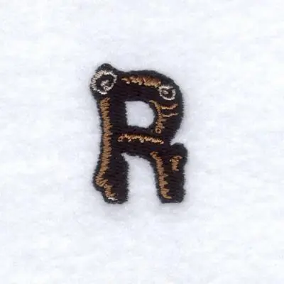 Secure Checkout Wood Font "R" Small Embroidery Design