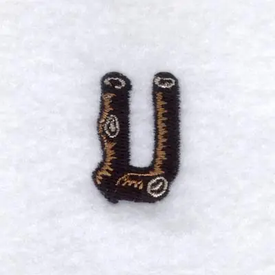 Hassle-Free Returns Wood Font "U" Small Embroidery Design