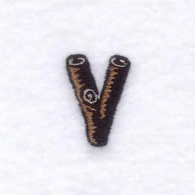 Wood Font "V" Small Embroidery Design One Day Deal