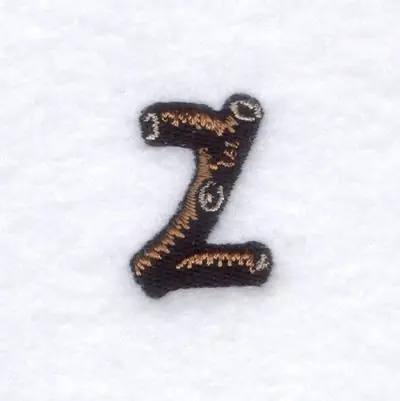 Wood Font "Z" Small Embroidery Design Order Now