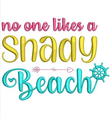 Shady Beach Embroidery Design Special Discount
