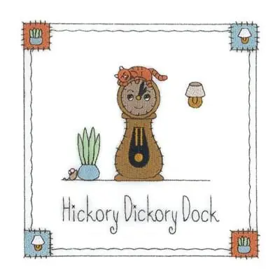 Hickory Dickory Dock Embroidery Design Fast Shipping