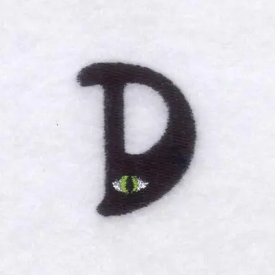 Creepy Eye Font "D" Small Embroidery Design Time-Limited